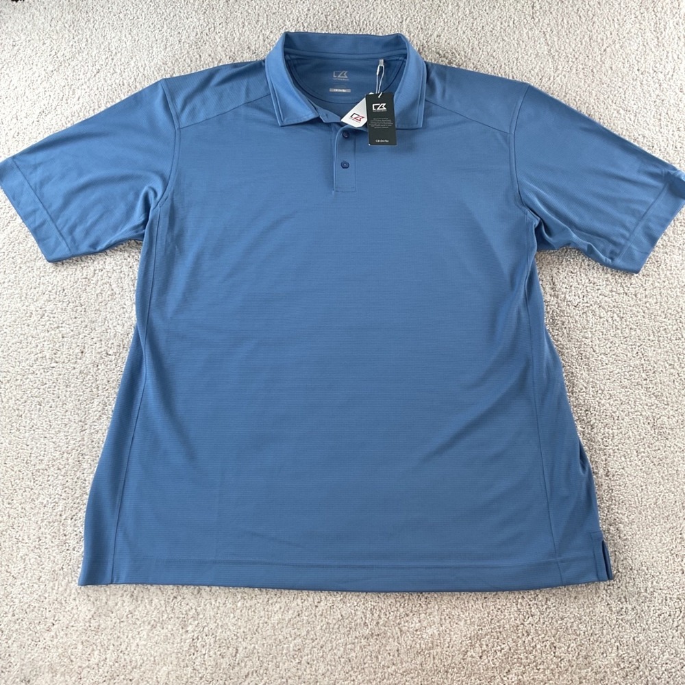 Cutter &‎ Buck Mens XXXL Blue CB DryTec Performance Polo Shirt New With Tags